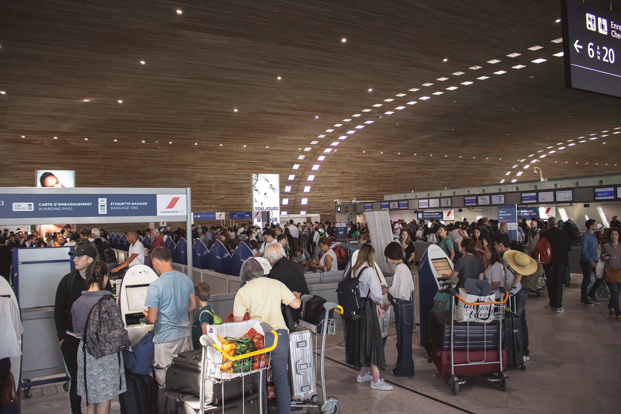 You wouldn’t queue like that in a store. So why at an airport?